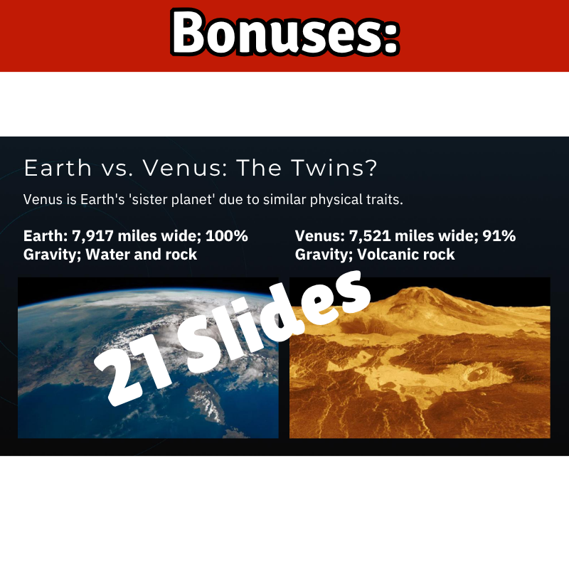 Venus Science SONG, VIDEO, & Bonus Slides, Worksheets