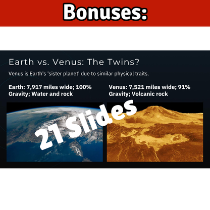 Venus Science SONG, VIDEO, & Bonus Slides, Worksheets