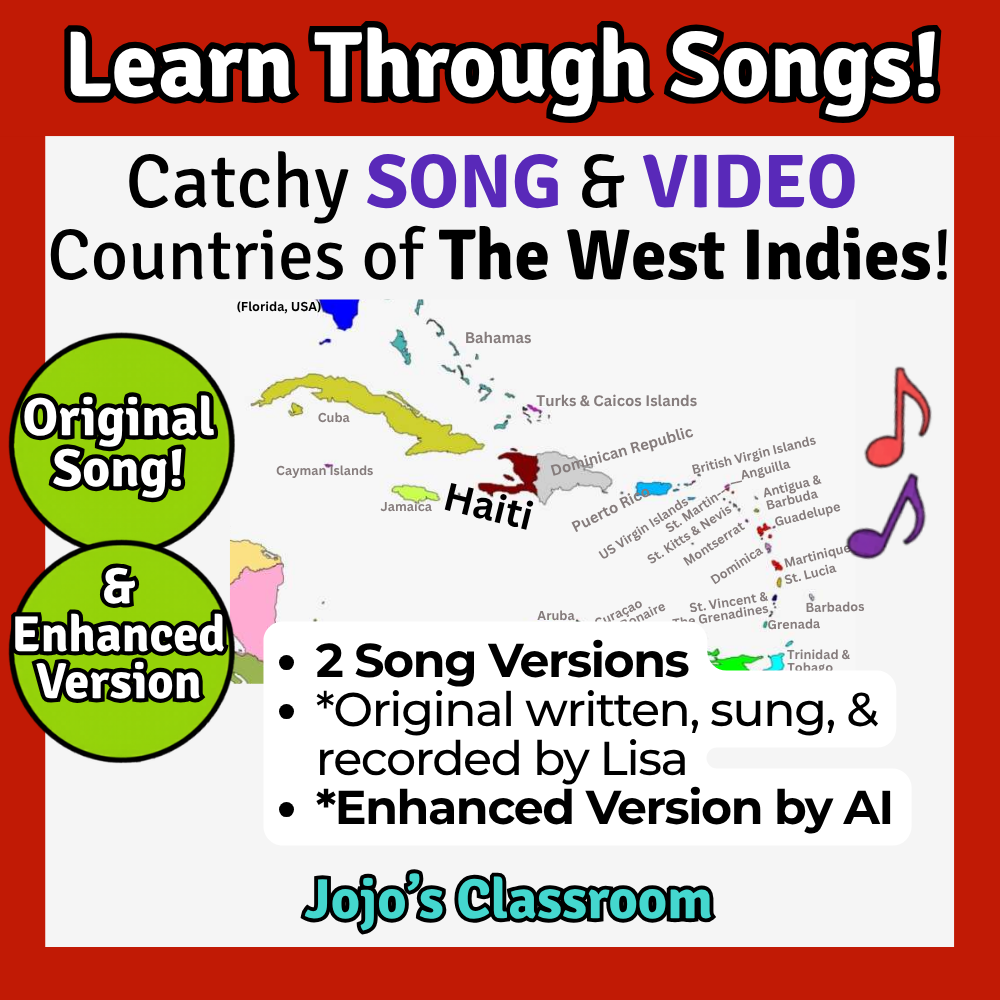 West Indies/ Caribbean Islands Geography Memory SONG, VIDEO, Maps & Bonuses!