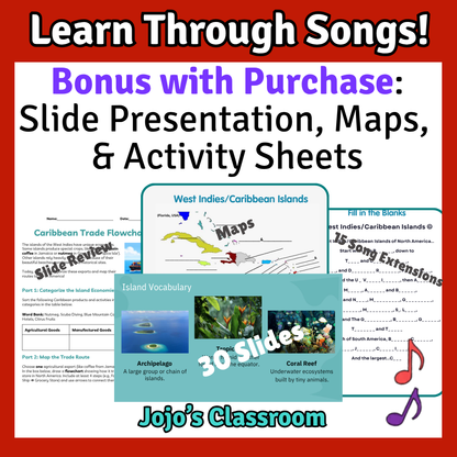 West Indies/ Caribbean Islands Geography Memory SONG, VIDEO, Maps & Bonuses!
