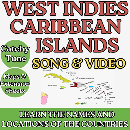 West Indies/ Caribbean Islands Geography Memory SONG, VIDEO, Maps & Bonuses!