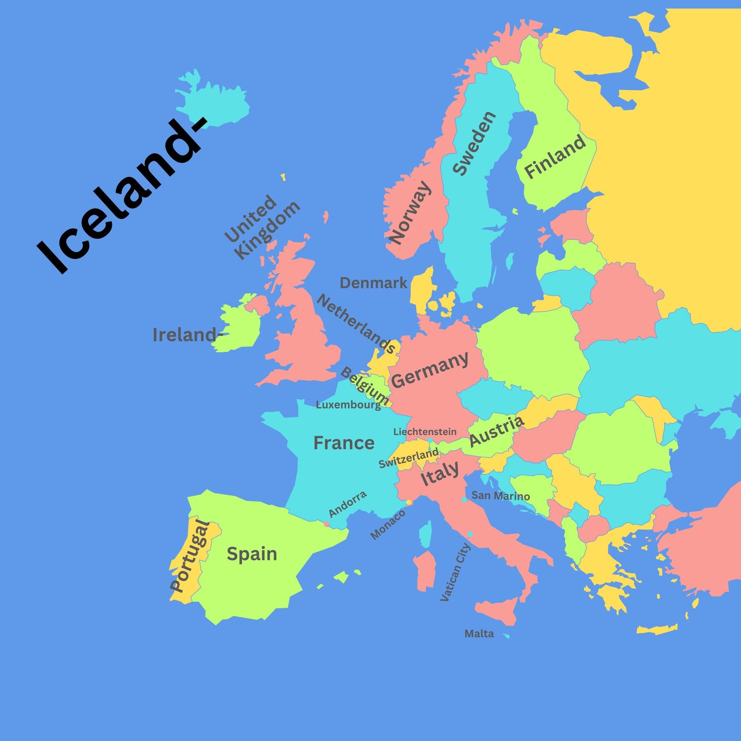 Western Europe Geography Memory SONG, VIDEO, Maps & Worksheets