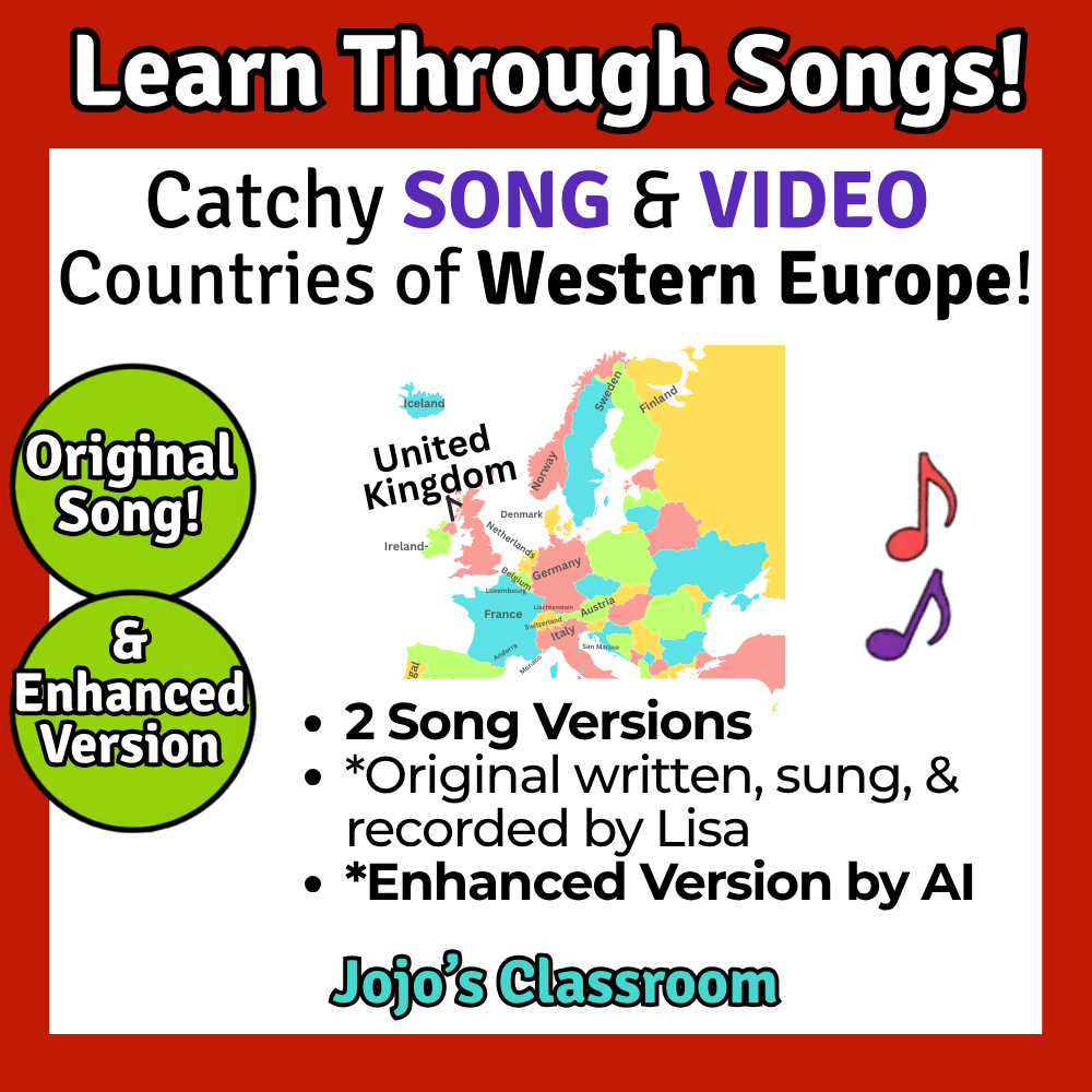 Western Europe Geography Memory SONG, VIDEO, Maps & Bonuses!