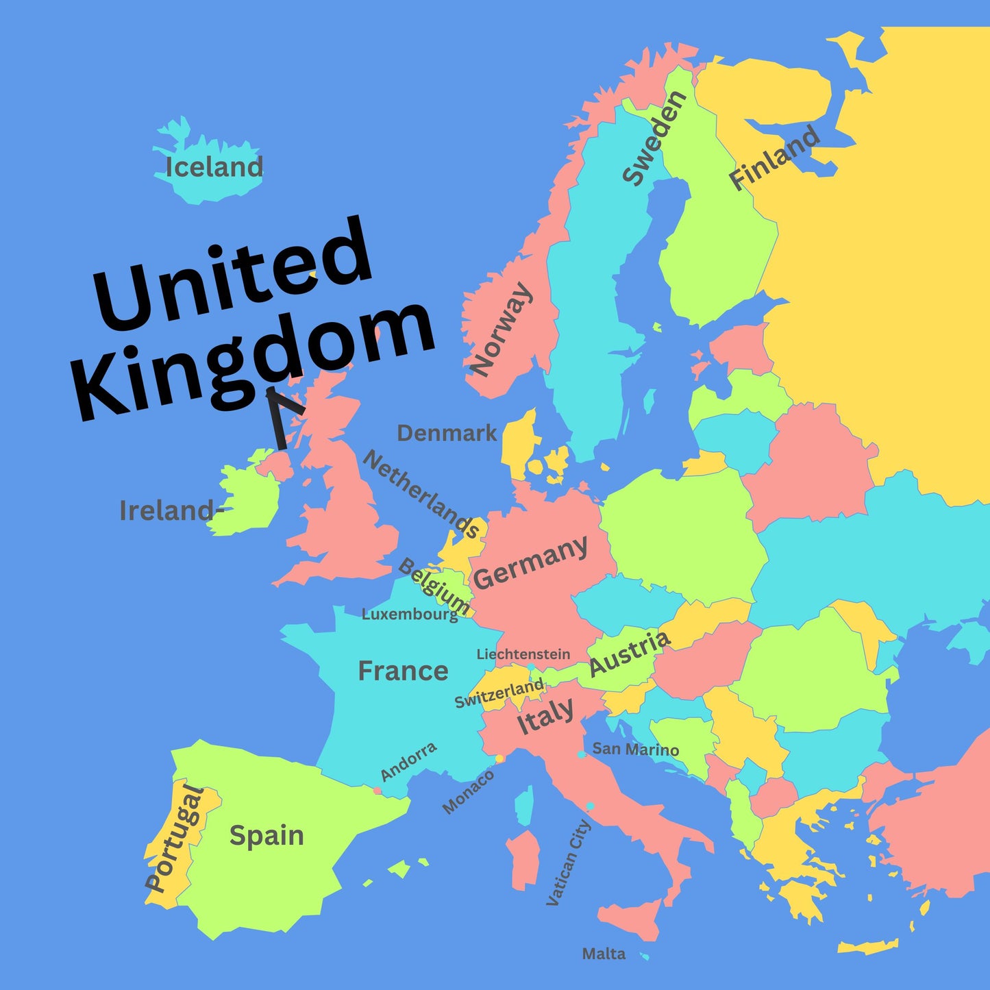 Western Europe Geography Memory SONG, VIDEO, Maps & Worksheets