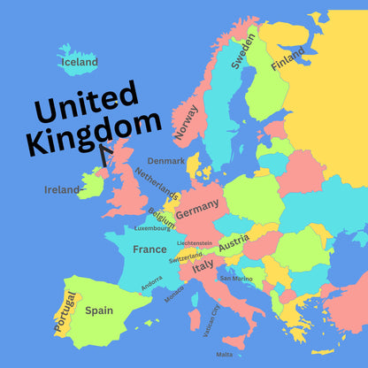 Western Europe Geography Memory SONG, VIDEO, Maps & Worksheets