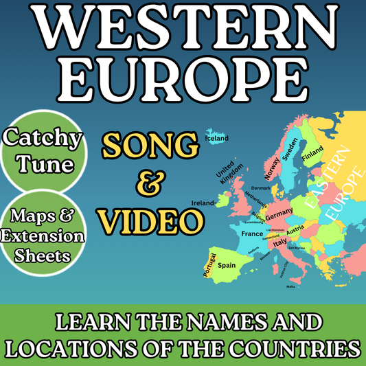 Western Europe Geography Memory SONG, VIDEO, Maps & Bonuses!